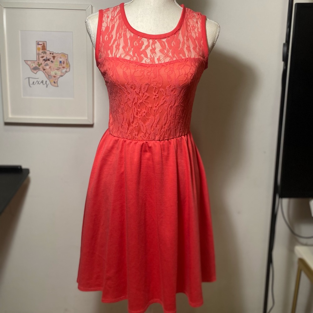 Pinc orange midi dress